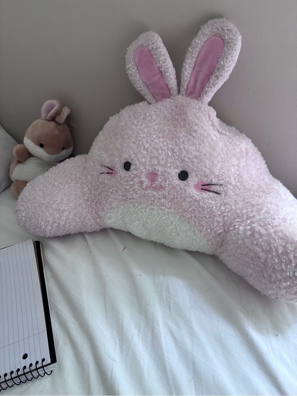 Plush Pink Bunny Pillow